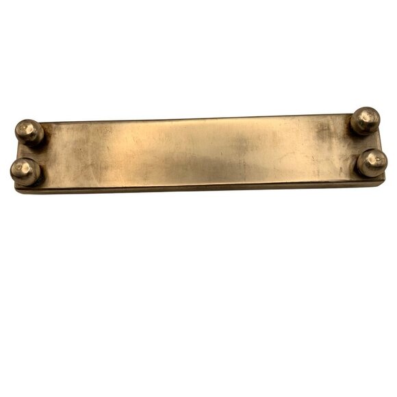 Vintage Square Napkin Rings plus Tray 8 ct. Pewter Embossed Swirl Handle Patina - Picture 5 of 8